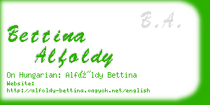 bettina alfoldy business card